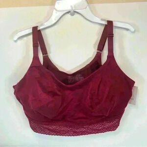 Auden Women’s Burgundy Bralette Size XXL Removable Pads Adjustable Straps NWT